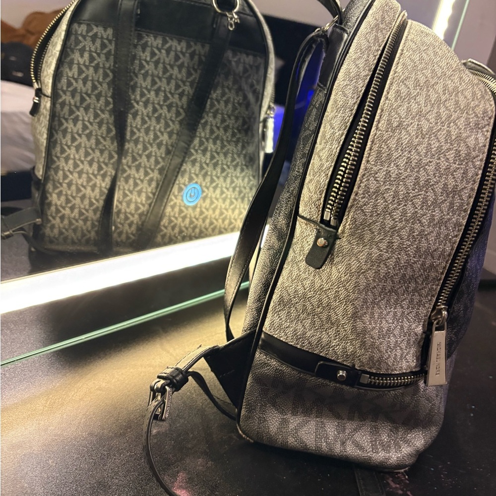 Michael Kors Grey Monogram Backpack